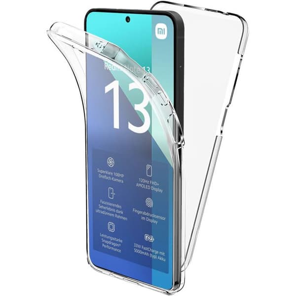 360 helfodral - Xiaomi - Redmi Note 13 4G - Transparent - Mycket tunn - Beständig