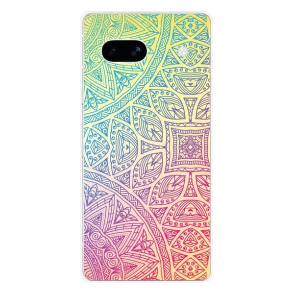 Silikonfall med tryck - 1001 skal - Google Pixel 7a - Mandala Pastell - Optimal skydd - TPU Gel
