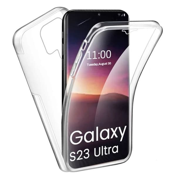 Heltäckande 360-skal - Samsung - Galaxy S23 Ultra - Transparent - Chockskydd - Semi-styv