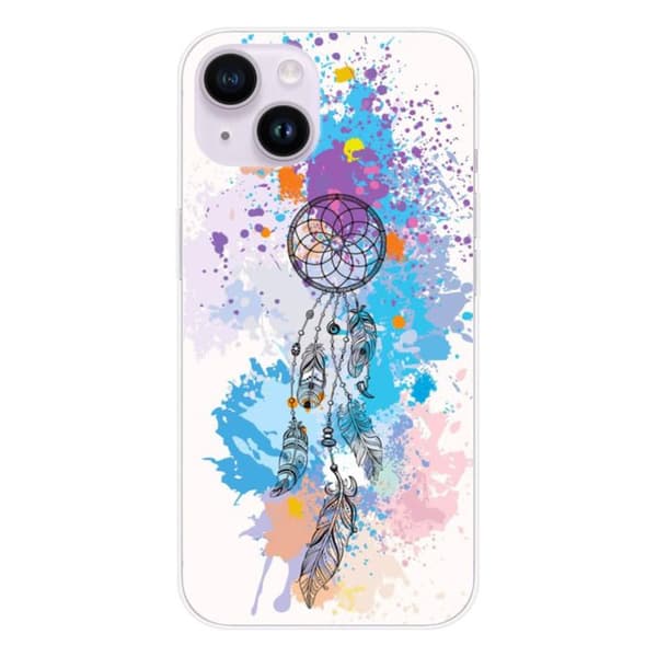 Tryckt silikonfodral som är kompatibelt med Apple iPhone 15 Dreamcatcher Color