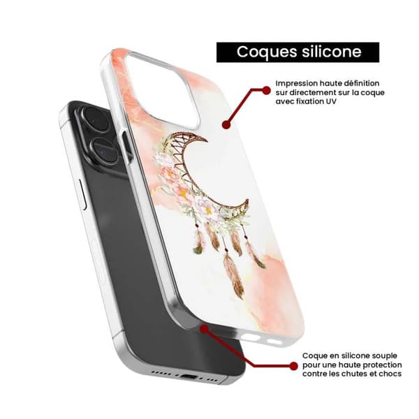Siliconefodral med tryck - 1001 fodral - Samsung Galaxy M15 5G - Mönster Drömfångare Måne - Optimal skydd