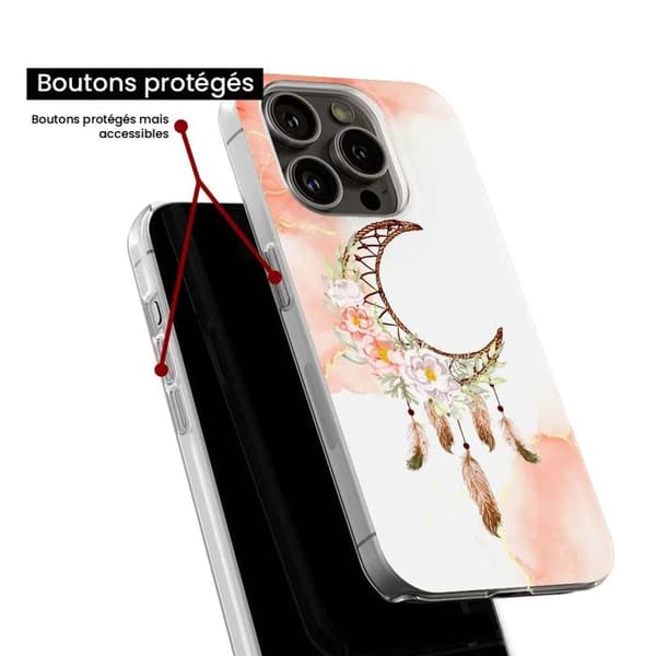 Siliconefodral med tryck - 1001 fodral - Samsung Galaxy M15 5G - Mönster Drömfångare Måne - Optimal skydd