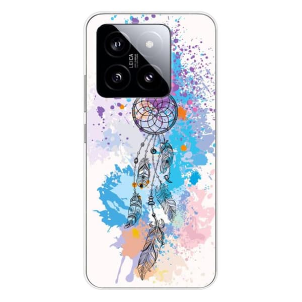 Siliconfodral med tryck - 1001 mobilskal - Xiaomi 14 - Flerfärgad - Drömfångarmönster - Halvstyv