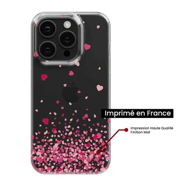 Tryckt silikonfodral som är kompatibelt med Xiaomi Redmi Note 12 4G Pink Heart Confetti