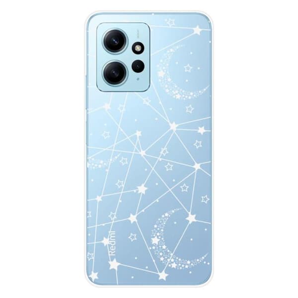 Tryckt silikonfodral som är kompatibelt med Xiaomi Redmi Note 12 4G Starry-linjer