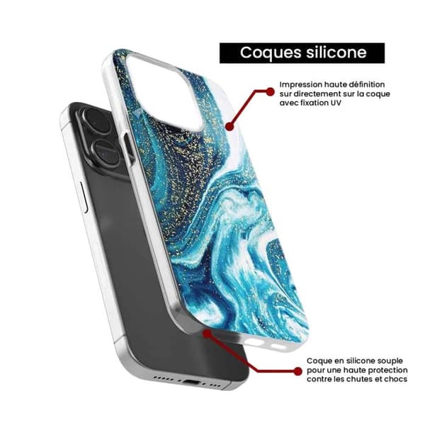 Tryckt silikonfodral som är kompatibelt med Xiaomi Redmi Note 12 4G Glitter Blue Marble