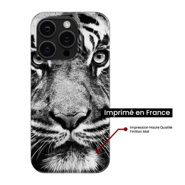 Tryckt silikonfodral som är kompatibelt med Samsung Galaxy A54 5G vit och svart tiger