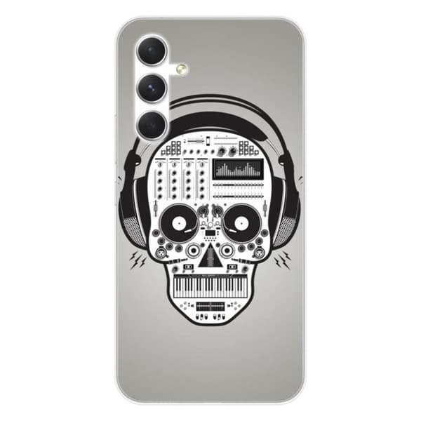 Tryckt silikonfodral kompatibelt Samsung Galaxy A54 5G Skull Music
