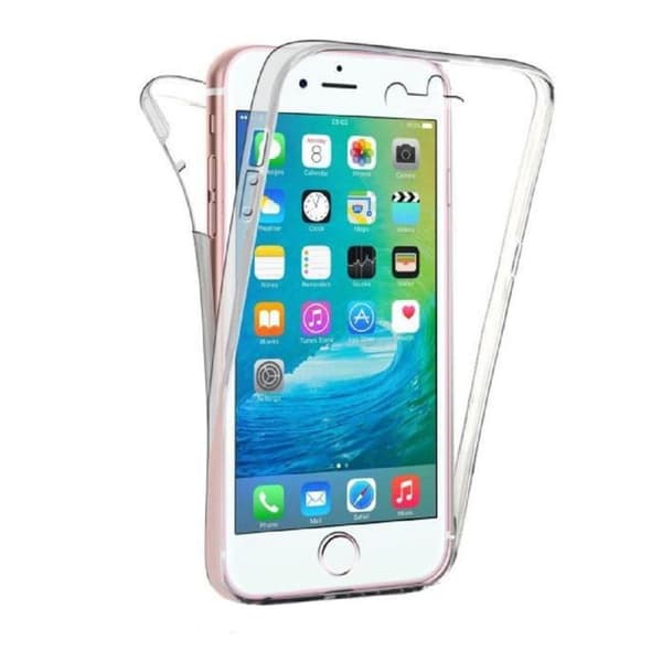 Silicone-fodral 360 - Apple - iPhone 7 - Transparent - Heltäckande skydd - TPU Gel