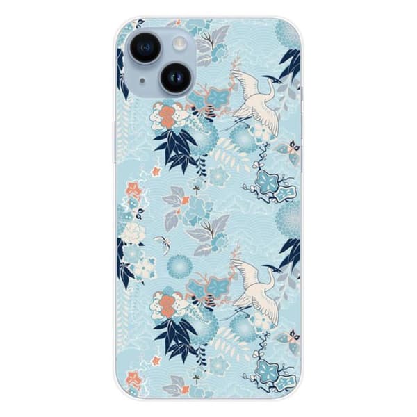 Siliconfodral tryckt - 1001 fodral - Apple iPhone 14 Plus - Flerfärgad - Kimono-mönster - Halvstyv