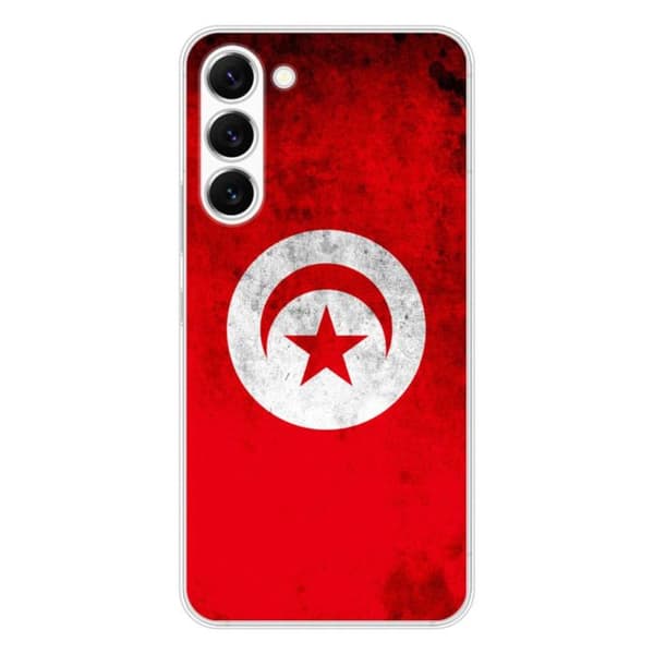 Tryckt silikonfodral som är kompatibelt med Samsung Galaxy S23 Tunisiens flagga