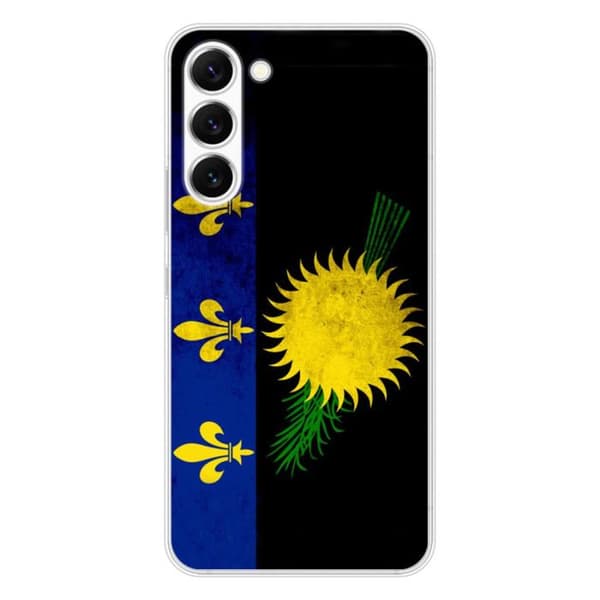 Tryckt silikonfodral som är kompatibelt med Samsung Galaxy S23 Guadeloupe flagga