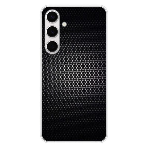 Tryckt silikonfodral som är kompatibelt med Samsung Galaxy S24 FE Dark Metal