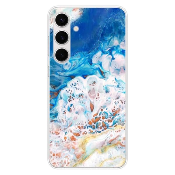 Tryckt silikonfodral som är kompatibelt med Samsung Galaxy S24 FE Ocean marmor