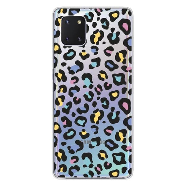 Tryckt silikonfodral kompatibelt Samsung Galaxy Note 10 Lite färgglad leopard