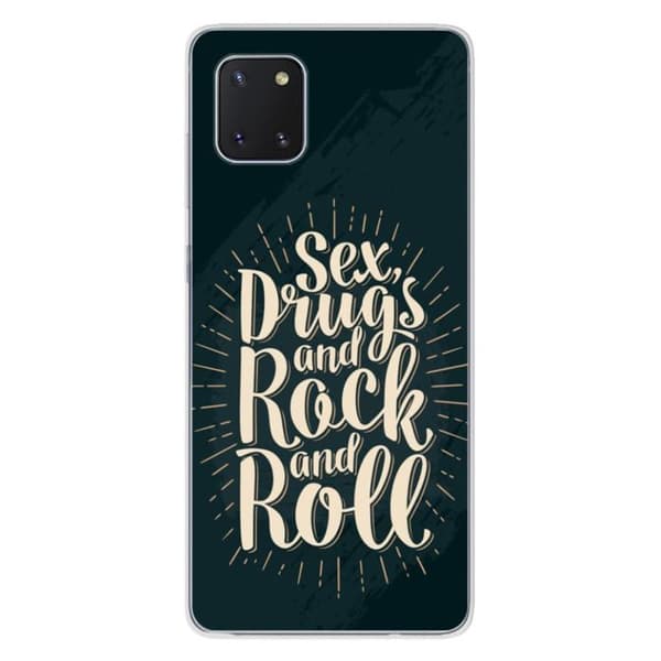 Tryckt silikonfodral som är kompatibelt med Samsung Galaxy Note 10 Lite Sex and rock and roll