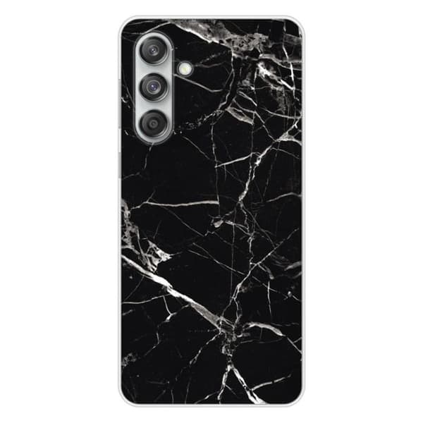 Tryckt silikonfodral kompatibelt Samsung Galaxy M55 5G svart marmor