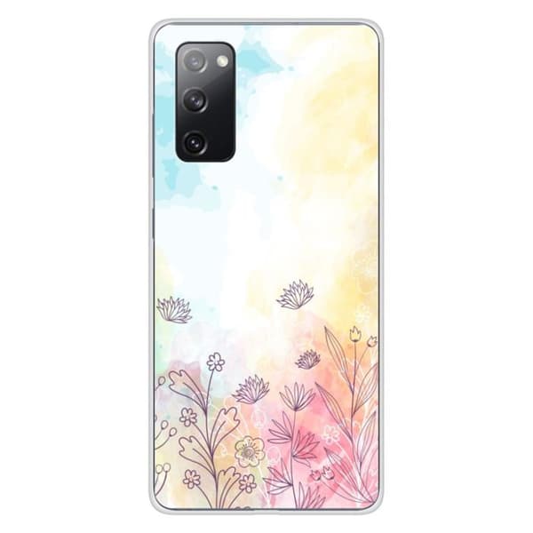Tryckt silikonfodral som är kompatibelt med Samsung Galaxy S20 FE akvarellblommor
