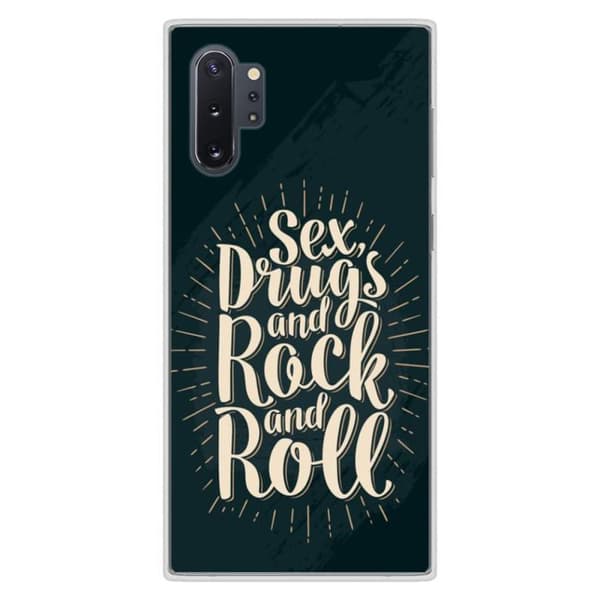 Tryckt silikonfodral som är kompatibelt med Samsung Galaxy Note 10 Plus Sex and rock and roll