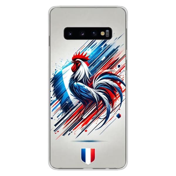 Tryckt silikonfodral som är kompatibelt med Samsung Galaxy S10 Plus French Rooster