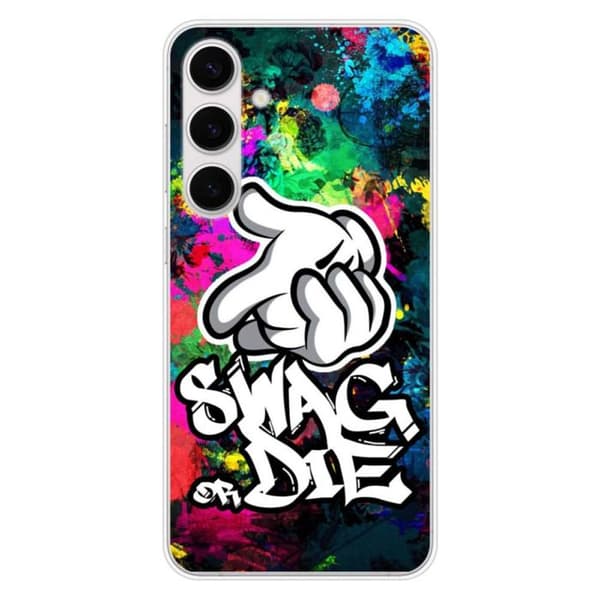 Tryckt silikonfodral som är kompatibelt med Samsung Galaxy S24 FE Swag or die