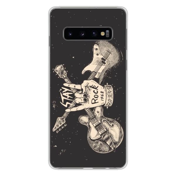 Tryckt silikonfodral som är kompatibelt med Samsung Galaxy S10 Stay rock