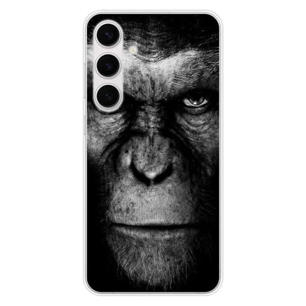 Tryckt silikonfodral som är kompatibelt med Samsung Galaxy S24 FE Monkey