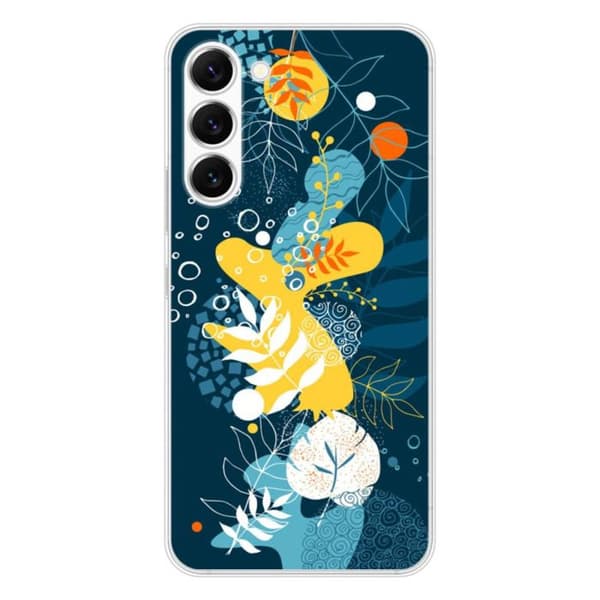 Tryckt silikonfodral som är kompatibelt med Samsung Galaxy S23 Sea flowers
