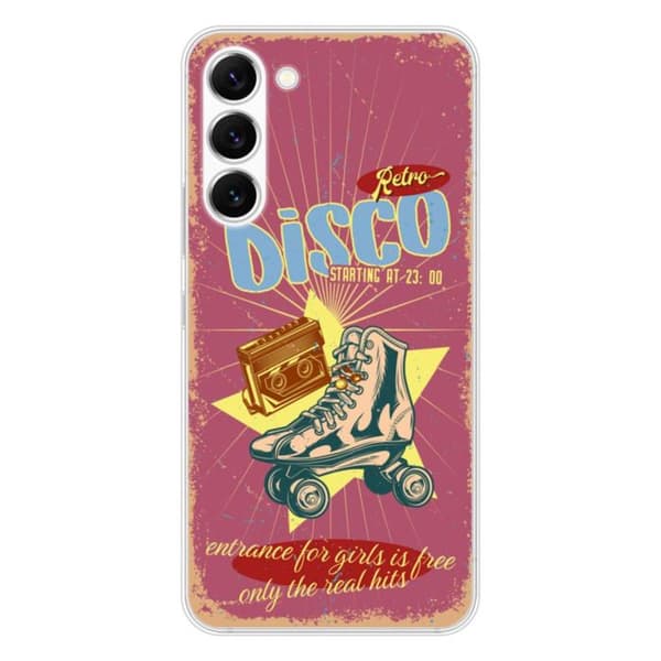 Tryckt silikonfodral som är kompatibelt med Samsung Galaxy S23 Retro disco