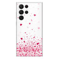 Miniatyrbild 1 av 6: Tryckt silikonfodral som är kompatibelt med Samsung Galaxy S23 Ultra Confetti of Hearts Pink