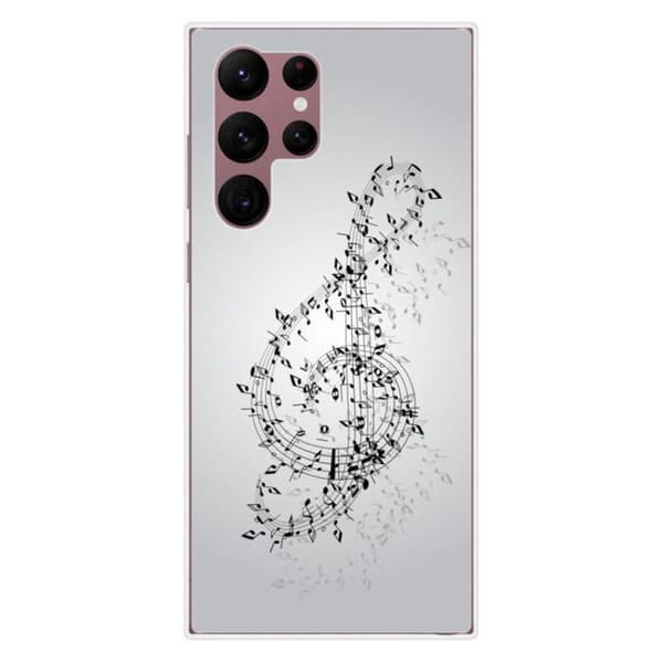 Tryckt silikonfodral som är kompatibelt med Samsung Galaxy S22 Ultra Waltz of notes