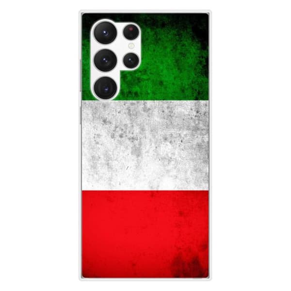 Tryckt silikonfodral som är kompatibelt med Samsung Galaxy S23 Ultra Italien flagga