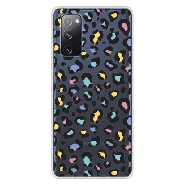Tryckt silikonfodral som är kompatibelt med Samsung Galaxy S20 FE Färgglad leopard