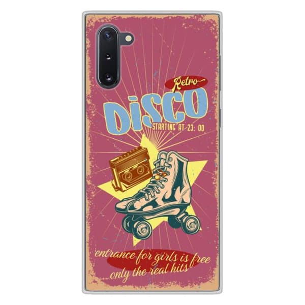 Tryckt silikonfodral som är kompatibelt med Samsung Galaxy Note 10 Retro disco