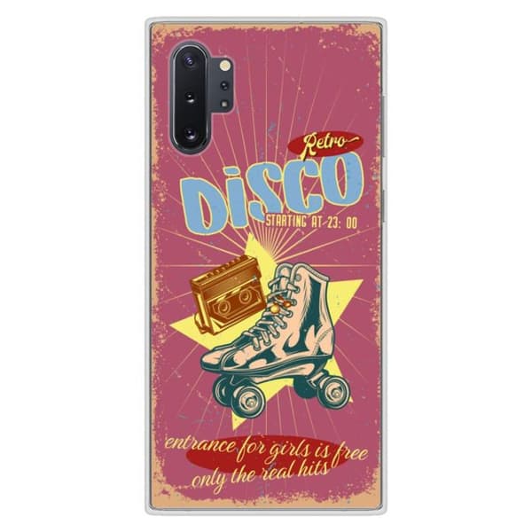 Tryckt silikonfodral som är kompatibelt med Samsung Galaxy Note 10 Plus Retro disco