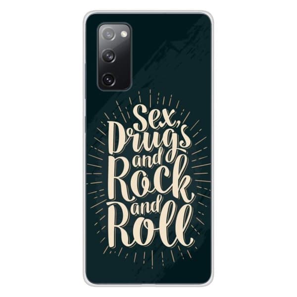 Tryckt silikonfodral som är kompatibelt med Samsung Galaxy S20 FE Sex and rock and roll
