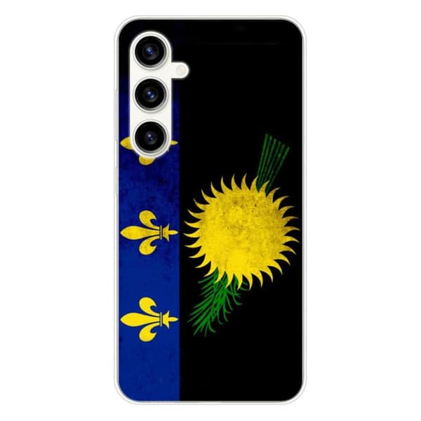 Tryckt silikonfodral som är kompatibelt med Samsung Galaxy S23 FE Guadeloupe flagga