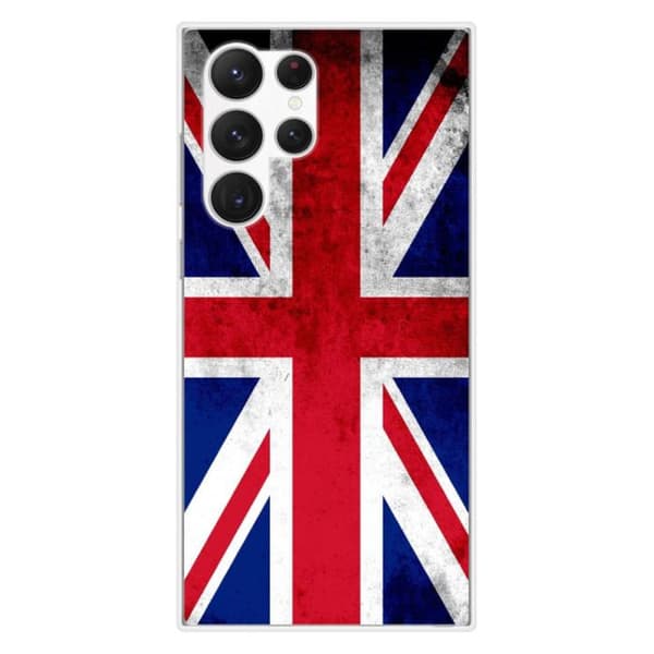 Tryckt silikonfodral som är kompatibelt med Samsung Galaxy S23 Ultra England flagga