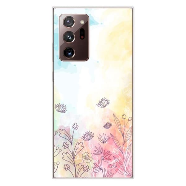Tryckt silikonfodral som är kompatibelt med Samsung Galaxy Note 20 Ultra Watercolor blommor