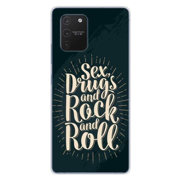 Tryckt silikonfodral som är kompatibelt med Samsung Galaxy S10 Lite Sex and rock and roll