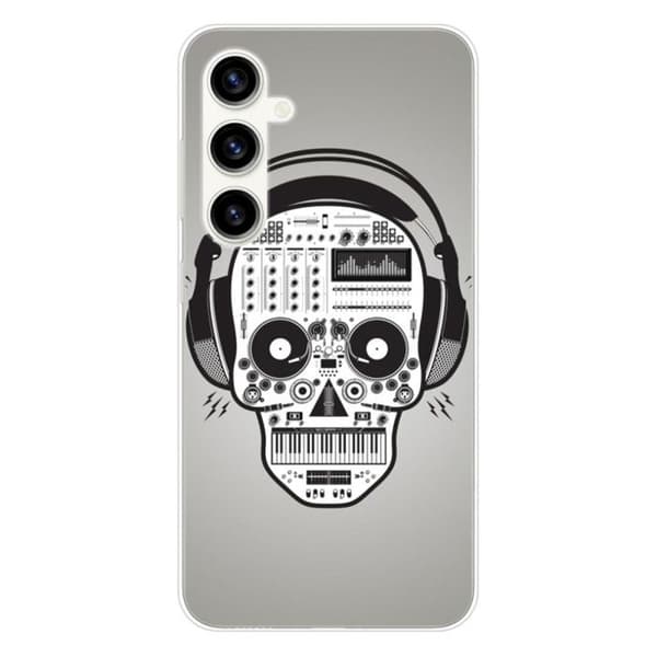 Tryckt silikonfodral som är kompatibelt med Samsung Galaxy S23 FE Skull Music