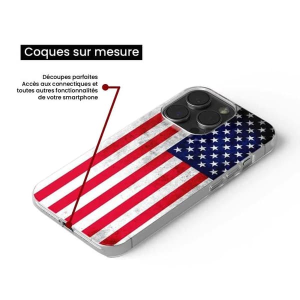 Tryckt silikonfodral kompatibelt med Samsung Galaxy S23 USA flagga
