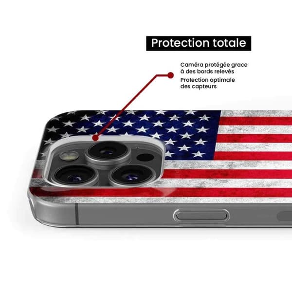 Tryckt silikonfodral kompatibelt med Samsung Galaxy S23 USA flagga