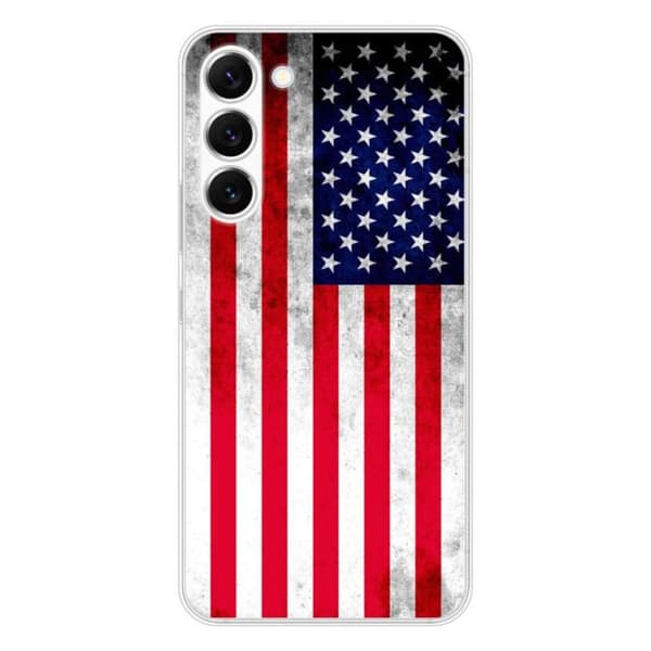 Tryckt silikonfodral kompatibelt med Samsung Galaxy S23 USA flagga