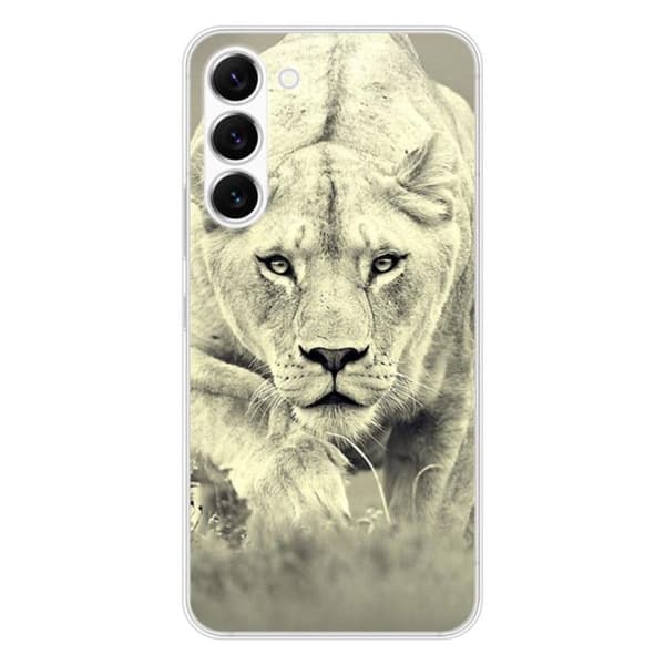 Tryckt silikonfodral som är kompatibelt med Samsung Galaxy S23 Lioness