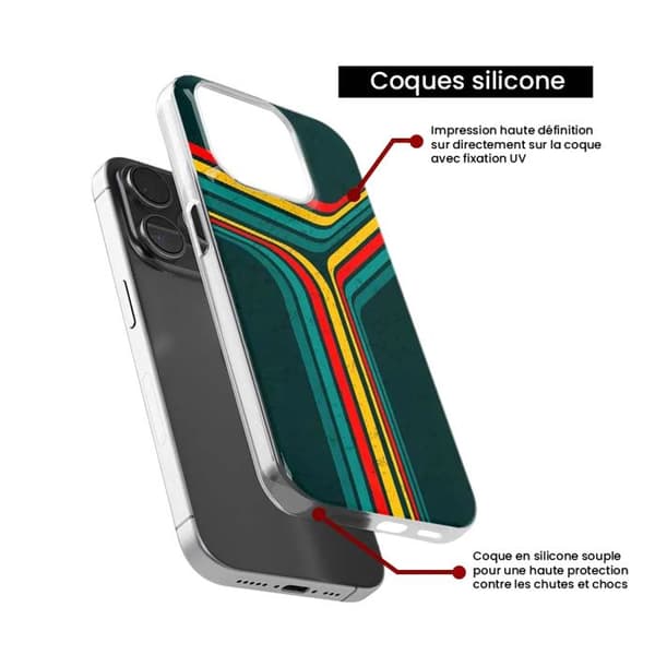 Tryckt silikonfodral som är kompatibelt med Samsung Galaxy S10 Lite Retro-linjer