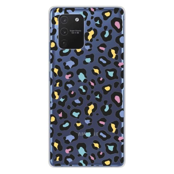 Tryckt silikonfodral kompatibelt Samsung Galaxy S10 Lite färgglad leopard
