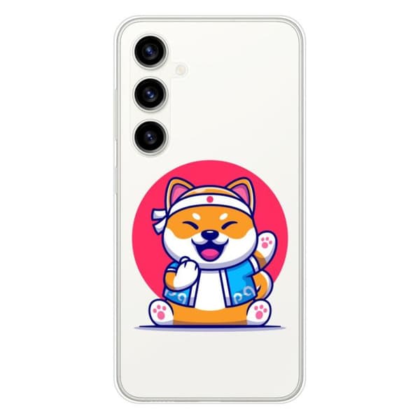 Tryckt silikonfodral som är kompatibelt med Samsung Galaxy S23 FE Shiba ninja