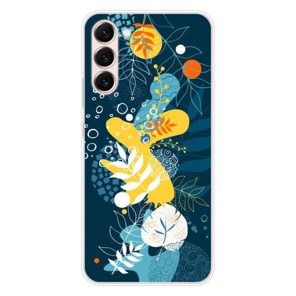 Tryckt silikonfodral som är kompatibelt med Samsung Galaxy S23 Plus Sea flowers