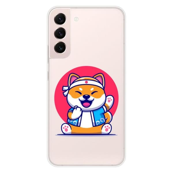 Tryckt silikonfodral som är kompatibelt med Samsung Galaxy S22 Plus Shiba ninja